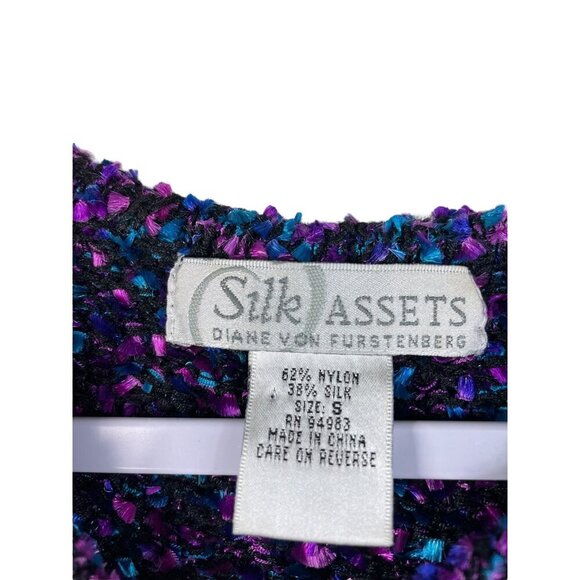 Silk Assets Diane Von Furstenberg Multicolor Silk Sleeveless Y2K 90’s Top - Picture 5 of 8